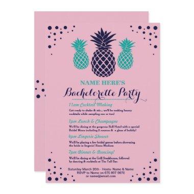 Bridal Shower Itinerary Pineapple Aloha Invite