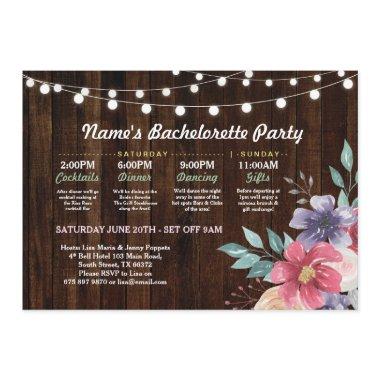 Itinerary Pink Flower Rustic Lights