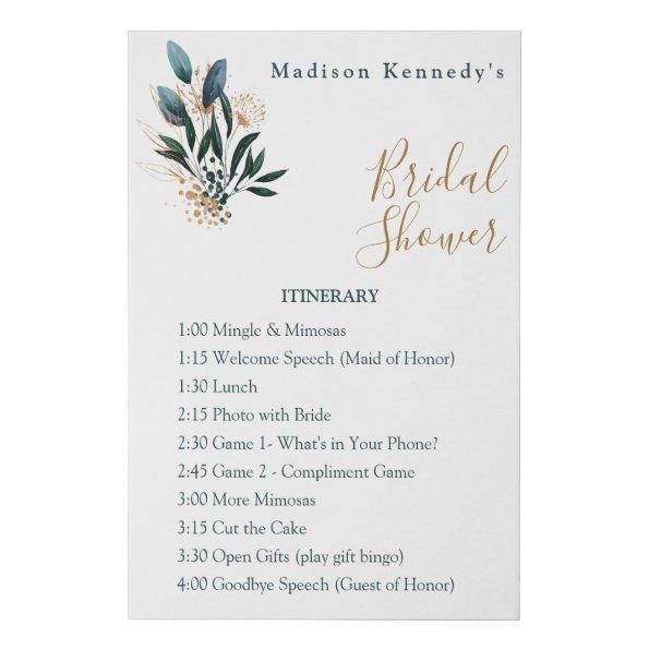 Itinerary Plan Blue Floral Fab Fun Faux Canvas Print