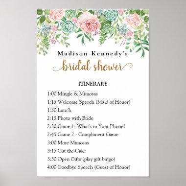 Bridal Shower Itinerary Plan Fun Fab Poster