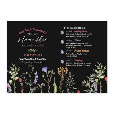 Itinerary Wildflowers Floral Dark Program