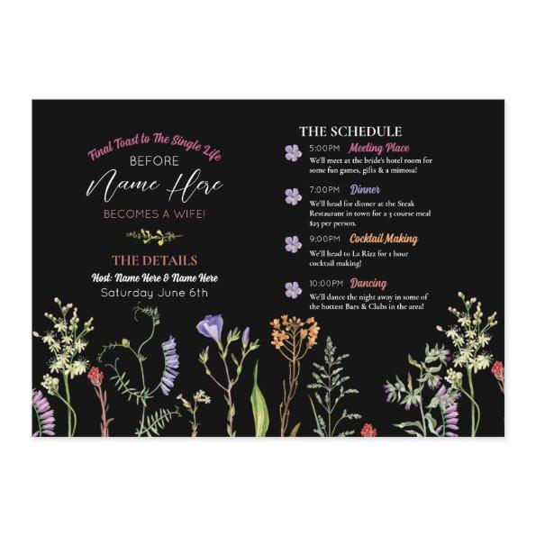 Itinerary Wildflowers Floral Dark Program