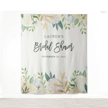 Bridal Shower | Ivory Floral Photo Backdrop