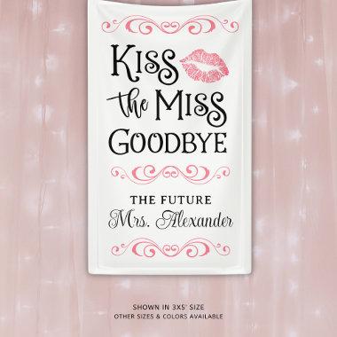 Bridal Shower Kiss The Miss Goodbye Custom Colors Banner