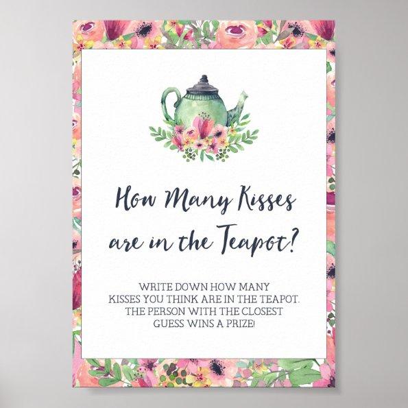 Bridal Shower Kisses in the Teapot Game Poster