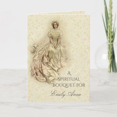 Bridal Shower Lace Spiritual Bouquet Prayers Thank You Invitations