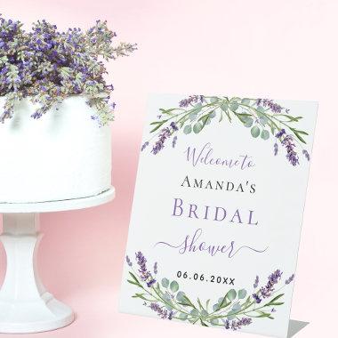 Bridal Shower lavender eucalyptus greenery welcome Pedestal Sign