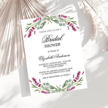 Bridal shower lavender pink budget Invitations