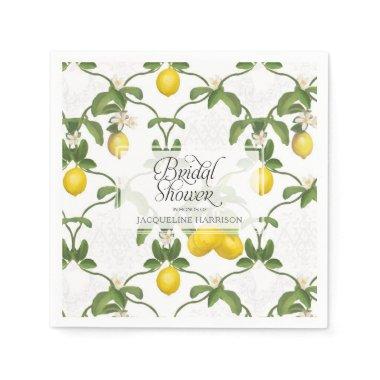 Bridal Shower Lemon Espalier Trellis Citrus Floral Paper Napkins