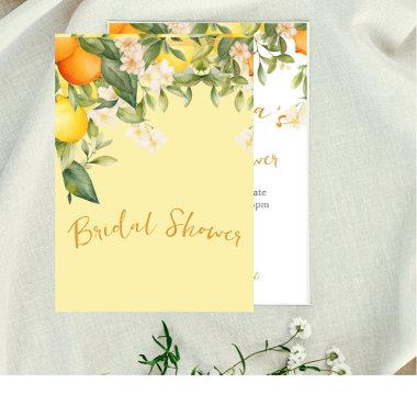 Bridal Shower Lemons Oranges Citrus Floral Invitations