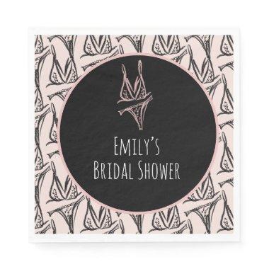 Bridal Shower Lingerie Party Pink Pattern  Napkins