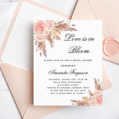 Bridal shower love bloom floral budget Invitations