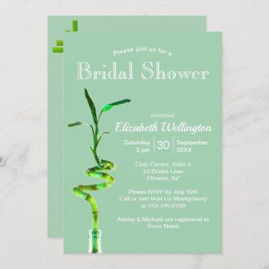 Bridal Shower Lucky Bamboo Pastel Green Template