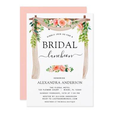 Luncheon Coral Peach Floral Arch