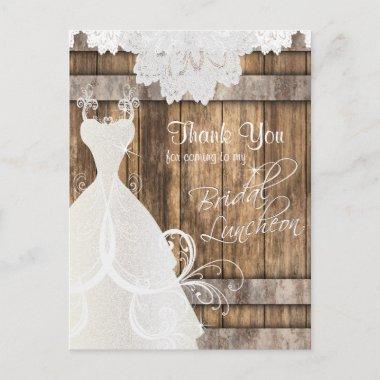 Bridal Shower Luncheon - Rustic Wood and Lace PostInvitations