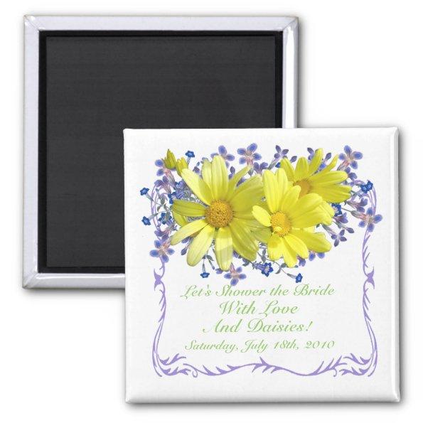 Bridal Shower Magnets Yellow Daisies Bouquet