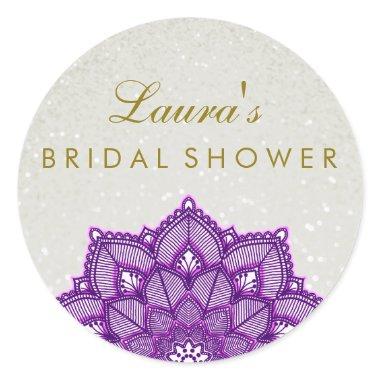 Mandala Lotus Flower Pearl Swirl Classic Round Sticker