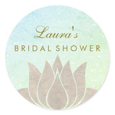 Bridal Shower Mandala Lotus Flower Swirl Classic Round Sticker