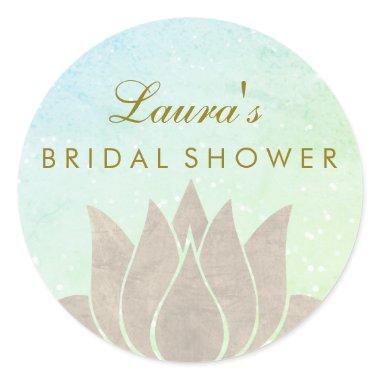 Bridal Shower Mandala Lotus Flower Swirl Classic Round Sticker