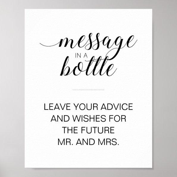 Bridal Shower Message In A Bottle Advice Sign