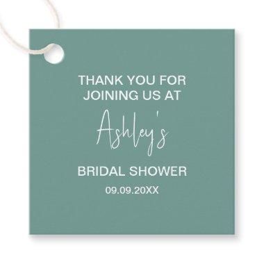 Bridal Shower Mid-Century Modern Faded Turquoise Favor Tags