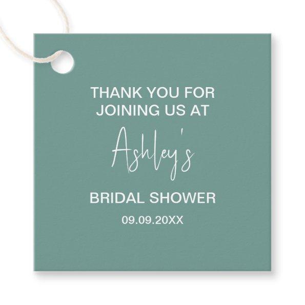 Bridal Shower Mid-Century Modern Faded Turquoise Favor Tags