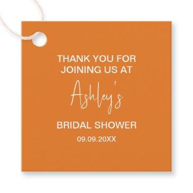 Bridal Shower Mid-Century Modern Orange Sun Mod Favor Tags