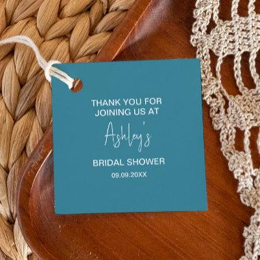 Bridal Shower Mid-Century Modern Peach & Blue Mod Favor Tags