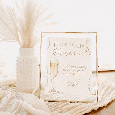 Mimosa Bar Sign, Pearls & Prosecco Poster