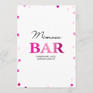 Bridal Shower Mimosa Bar Sign | Pink Confetti Invitations