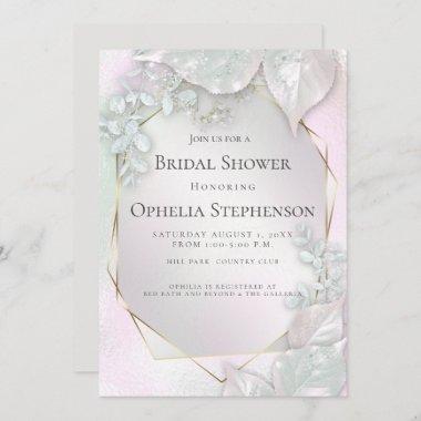 BRIDAL SHOWER | Misty Pink Pearl Shimmer Invitations