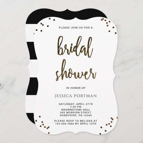 Bridal Shower Modern Black and White Stripes Invitations