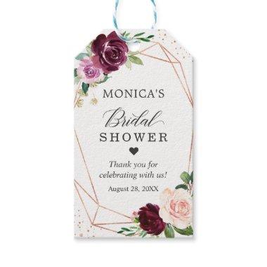 Bridal Shower Modern Botanical Purple Blush Floral Gift Tags