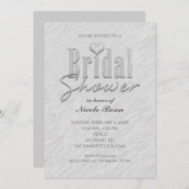 Bridal Shower Modern Chic White Grey Invitations