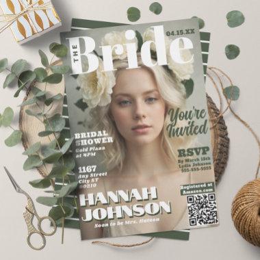 Bridal Shower Modern Magazine Cover Invitations