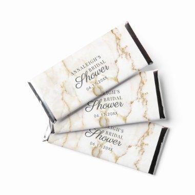 Bridal Shower Modern Script Gold Marble Pattern Hershey Bar Favors