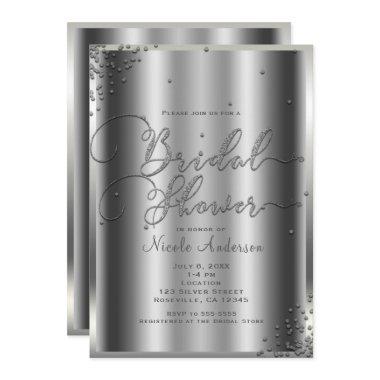 Modern Silver Shine Glam Confetti