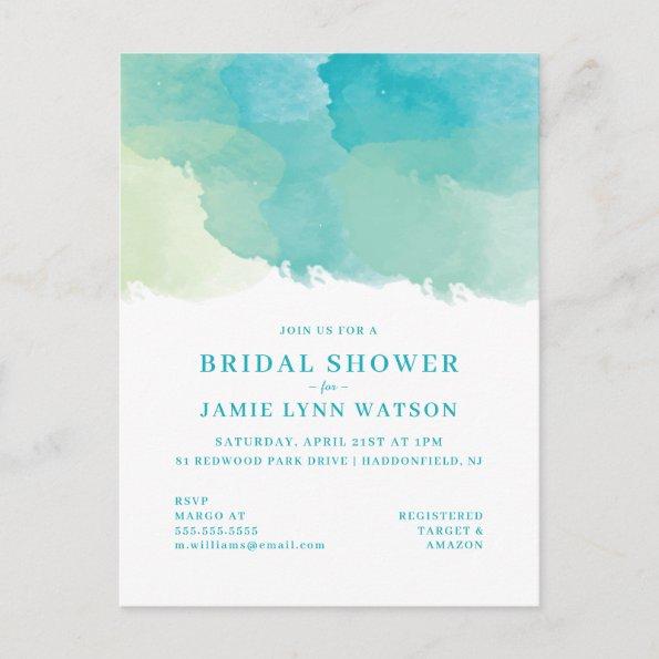 Bridal Shower | Modern Teal Watercolor PostInvitations