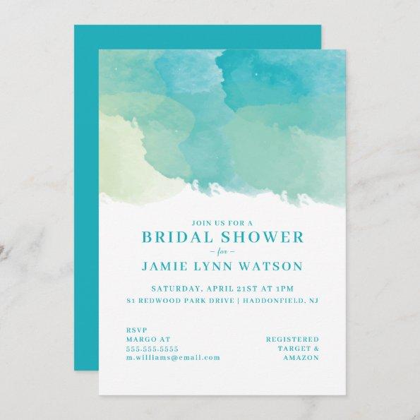 Bridal Shower | Modern Teal Watercolor PostInvitations