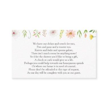 Bridal Shower Money Request Enclosure Invitations