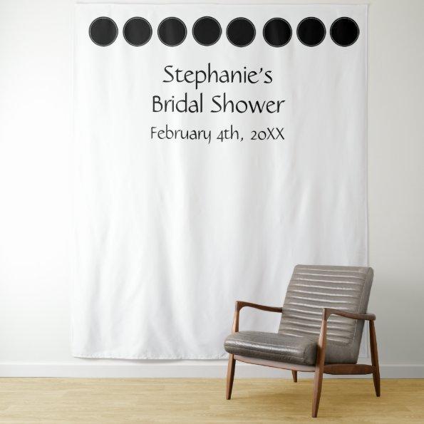 Bridal Shower Monogram Name Black Dots White Cool Tapestry