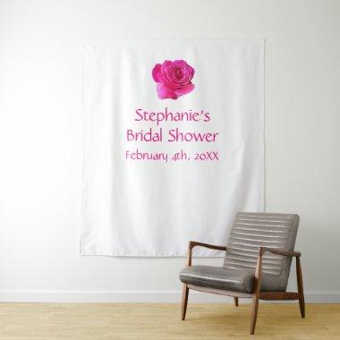 Bridal Shower Monogram Name Pink Rose White Cool Tapestry