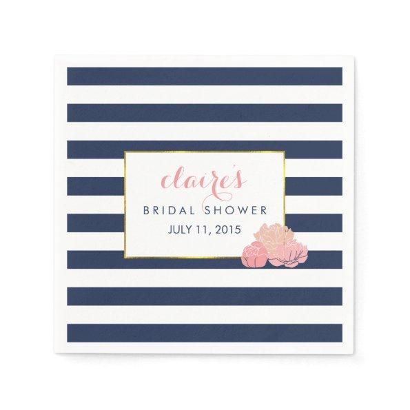 Bridal Shower Napkins | Midnight Blush Peony