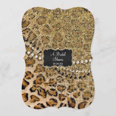 Bridal Shower Natural Gold Leopard Animal Print Invitations