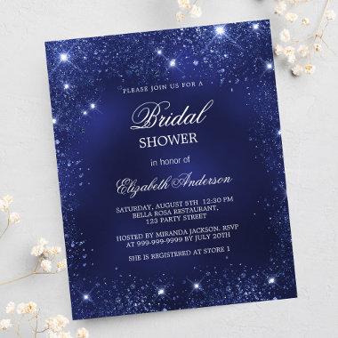 Bridal Shower navy blue budget Invitations