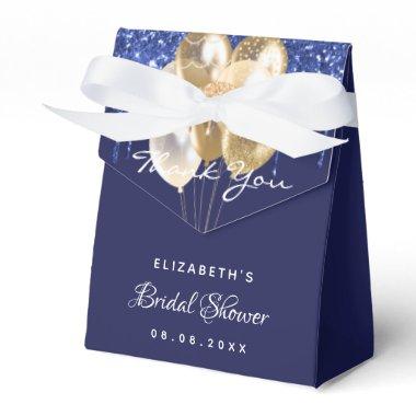 Bridal Shower navy blue gold balloons thank you Favor Boxes