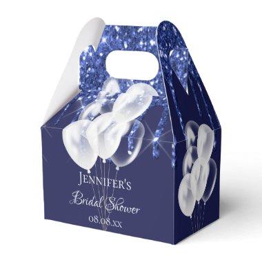navy blue white balloons thank you Favor Boxes