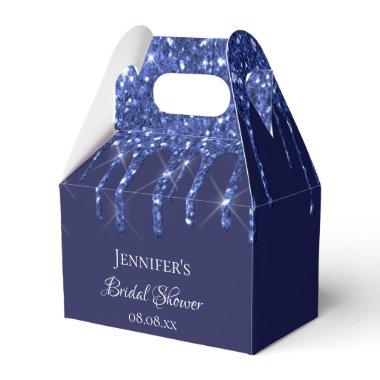 Bridal Shower navy blue white glitter thank you Favor Boxes
