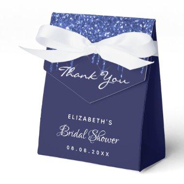 Bridal Shower navy blue white glitter thank you Favor Boxes
