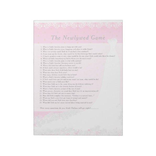 Newlywed Game - Pink Notepad